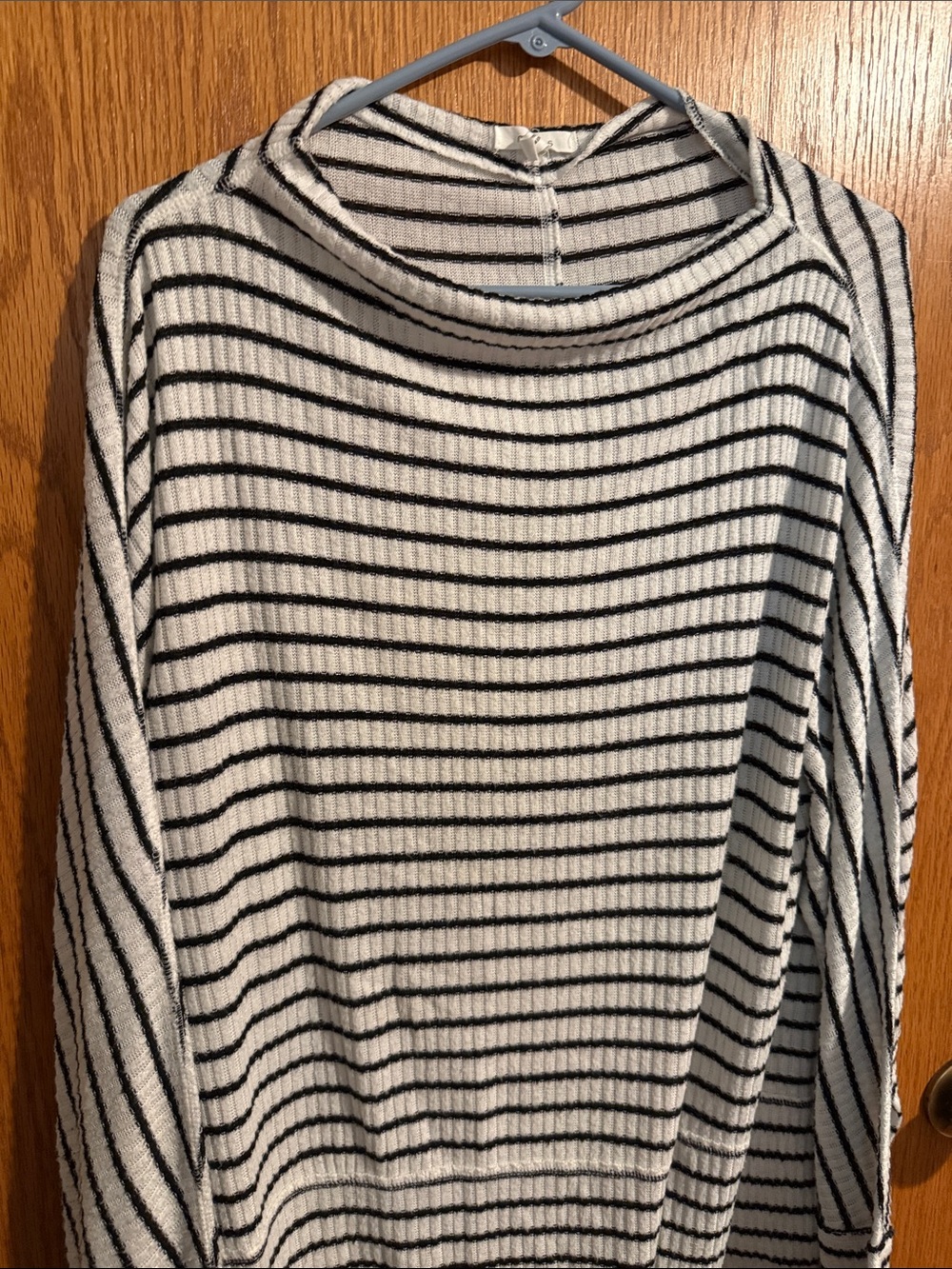 Maurices Black and Cream Striped cowl neck top size XXL